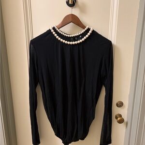 Junya Watanabe Black Top with Pearl Accents